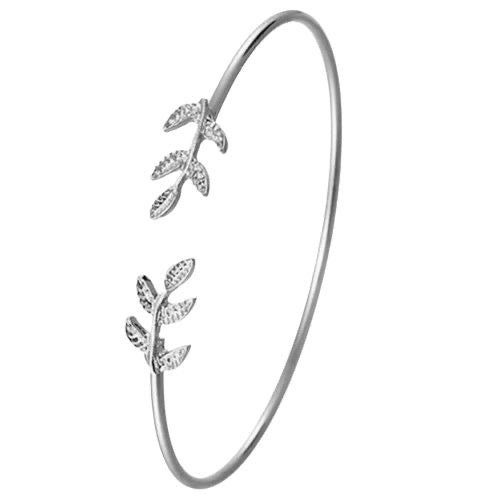 Leaf-Chic Cuff Bracelet