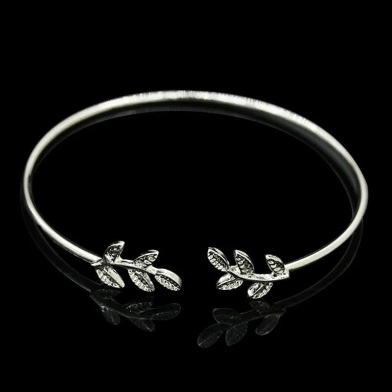 Leaf-Chic Cuff Bracelet