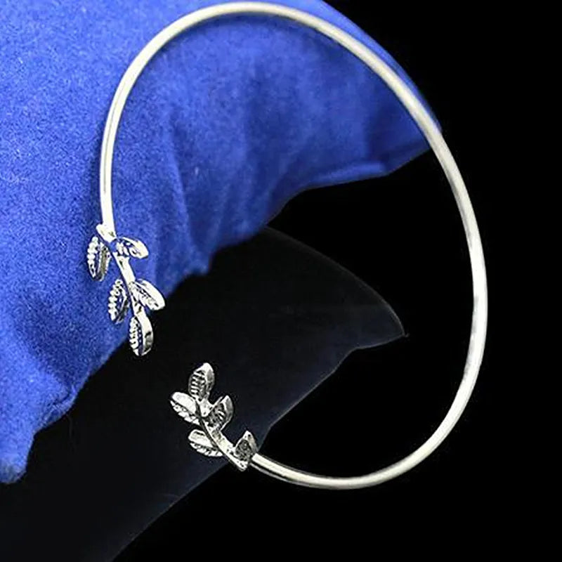 Leaf-Chic Cuff Bracelet