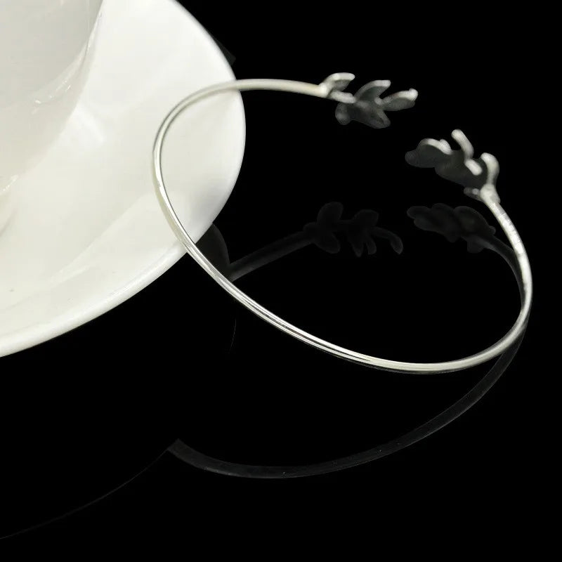 Leaf-Chic Cuff Bracelet