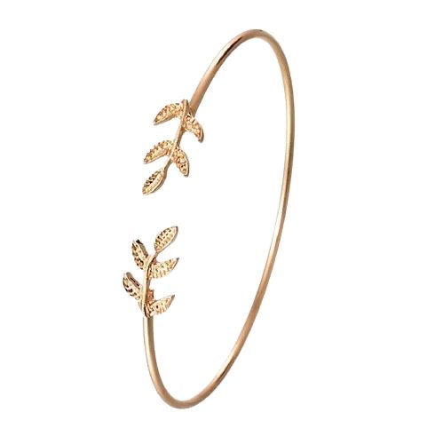 Leaf-Chic Cuff Bracelet